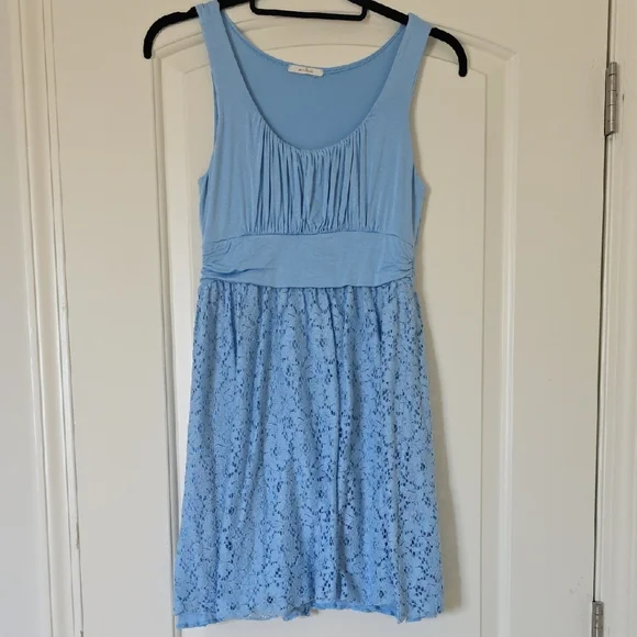 Maitai Sky Blue Lace Mini Dress - Picture 1 of 4